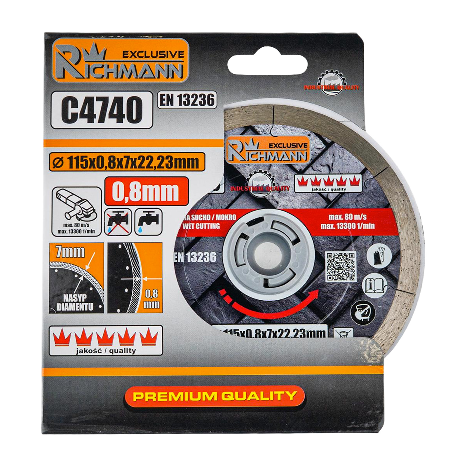 RICHMANN Kotouč diamantový řezný ultratenký | 115x0,8x7x22,2 mm
