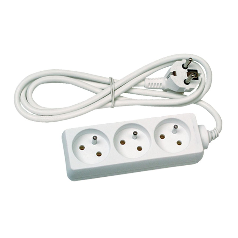 EMOS Prodlužovací kabel | bílý, 3 zásuvky, 230 V / 5 m, (1 mm²)