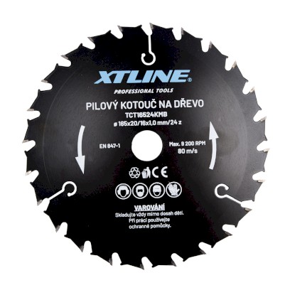 XTLINE Kotouč pilový s SK plátky - kombinovaný | 165x1,0x20 mm, 24 zubů