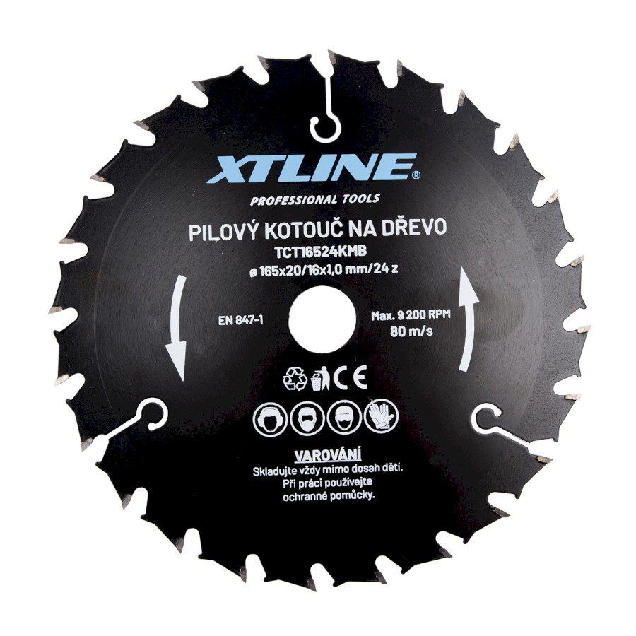 XTLINE Kotouč pilový s SK plátky - kombinovaný | 165x1,0x20 mm, 24 zubů