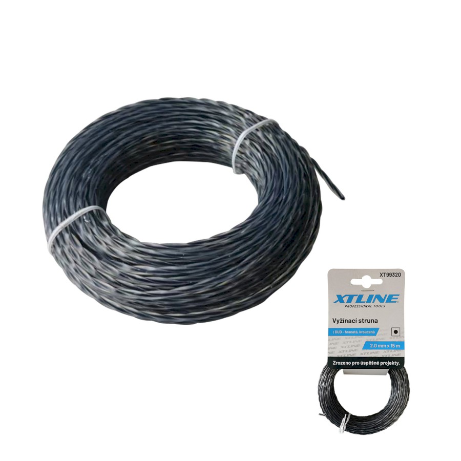 XTLINE Vyžínací struna dvousložková DUO - hranatá, kroucená | 2,4 mm / 15 m