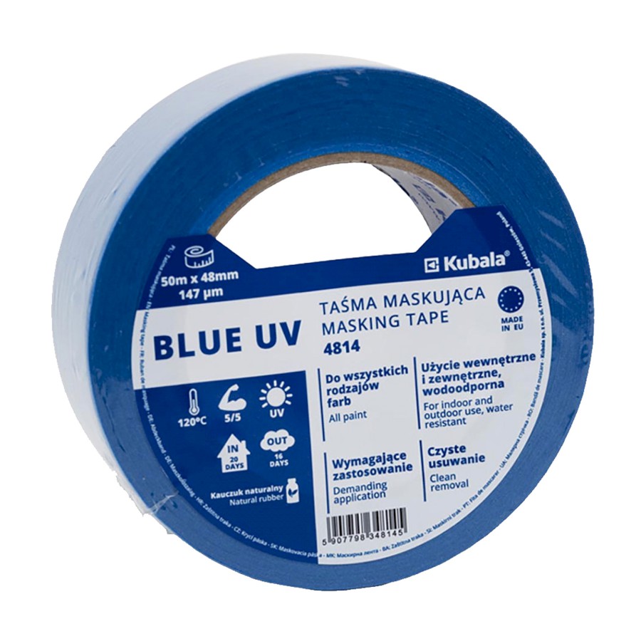 KUBALA Páska maskovací BLUE UV | 18 mm x 50 m