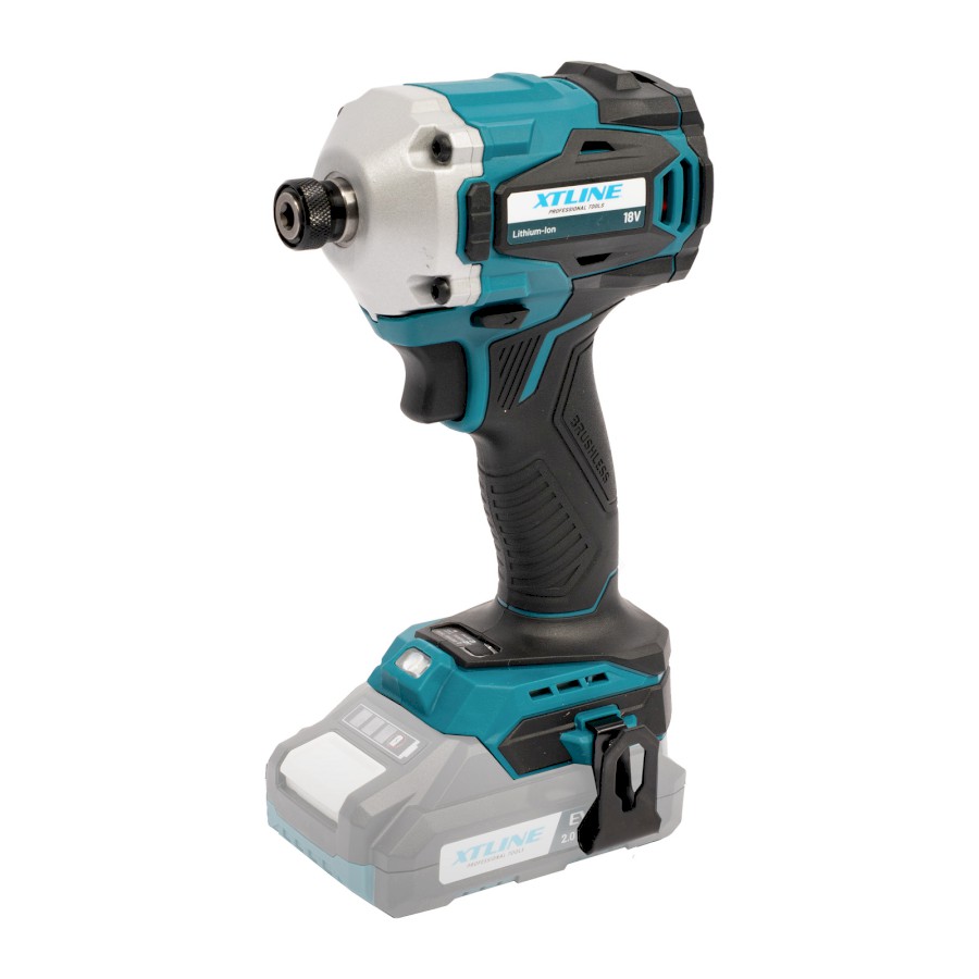 XTLINE Aku rázový utahovák na bity bezuhlíkový 18 V, 1/4“, 230 Nm