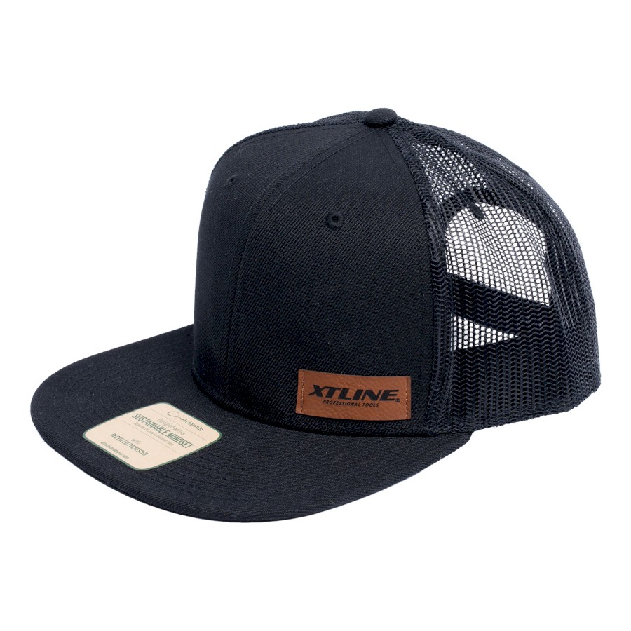 XTLINE Kšiltovka síťovaná černá rovná (snapback) XTLINE