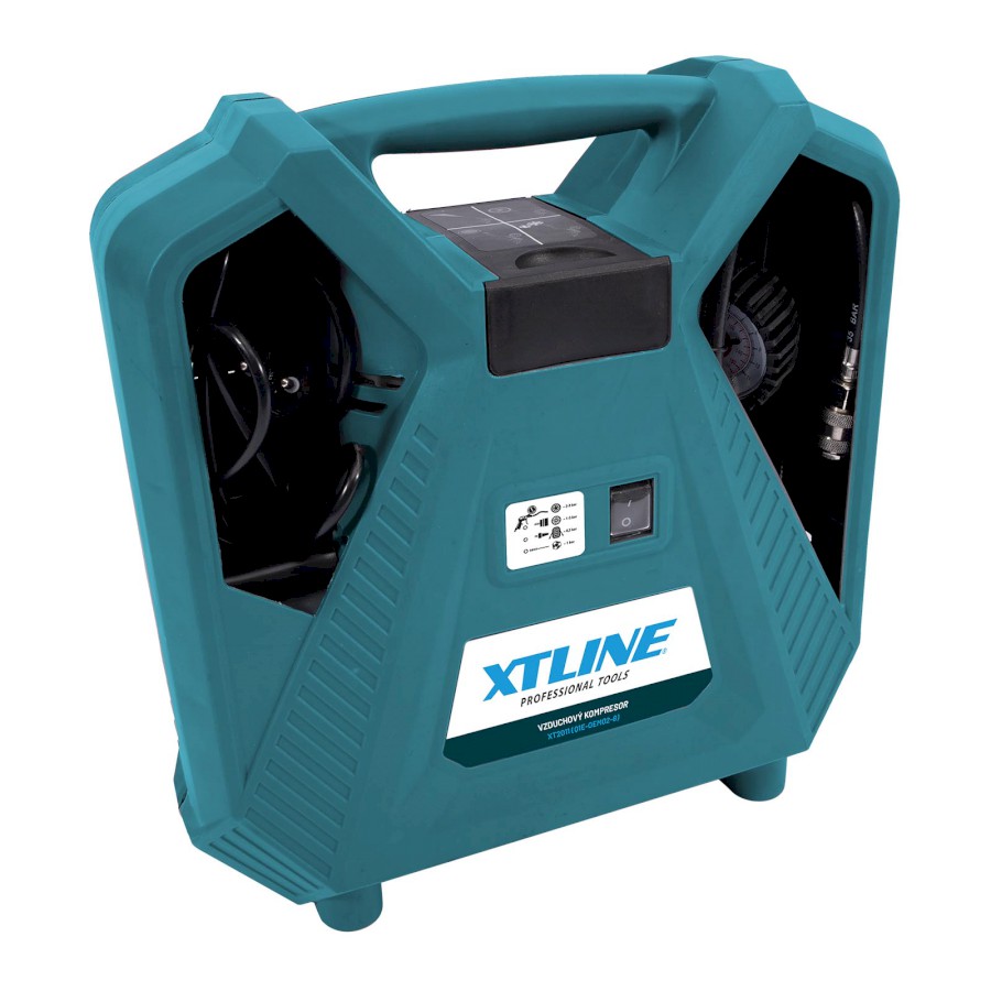 XTLINE Kompresor bezolejový 1100 W + příslušenství 8 dílů