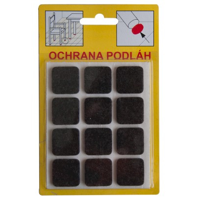 Filcová ochrana samolepící 105H - hnědá 28x28x3 mm