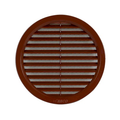 HACO Mřížka větrací hnědá kruhová se síťovinou | 150 mm