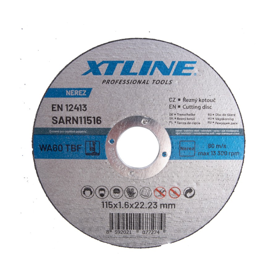 XTLINE Kotouč řezný na ocel / nerez | 115x1,6x22,2 mm