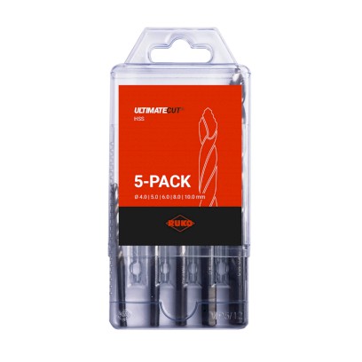 RUKO Sada vrtáků do kovu HSS-G se špičkou Flowstep 5 dílů | 4-10 mm, blistr
