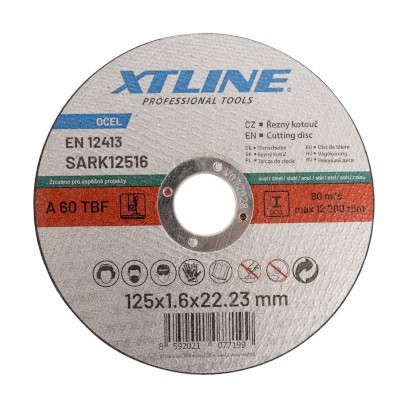 XTLINE Kotouč řezný na ocel | 125x1,6x22,2 mm