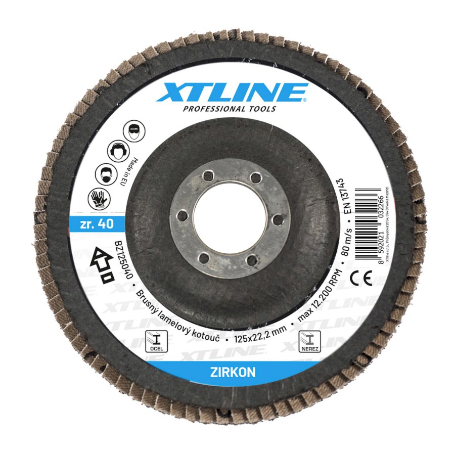 XTLINE Kotouč brusný lamelový zirkon | 150 mm zr. 80