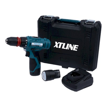 XTLINE Aku vrtačka 10,8 V, 25 Nm + 2 baterie 2.0 Ah + příslušenství 13 dílů