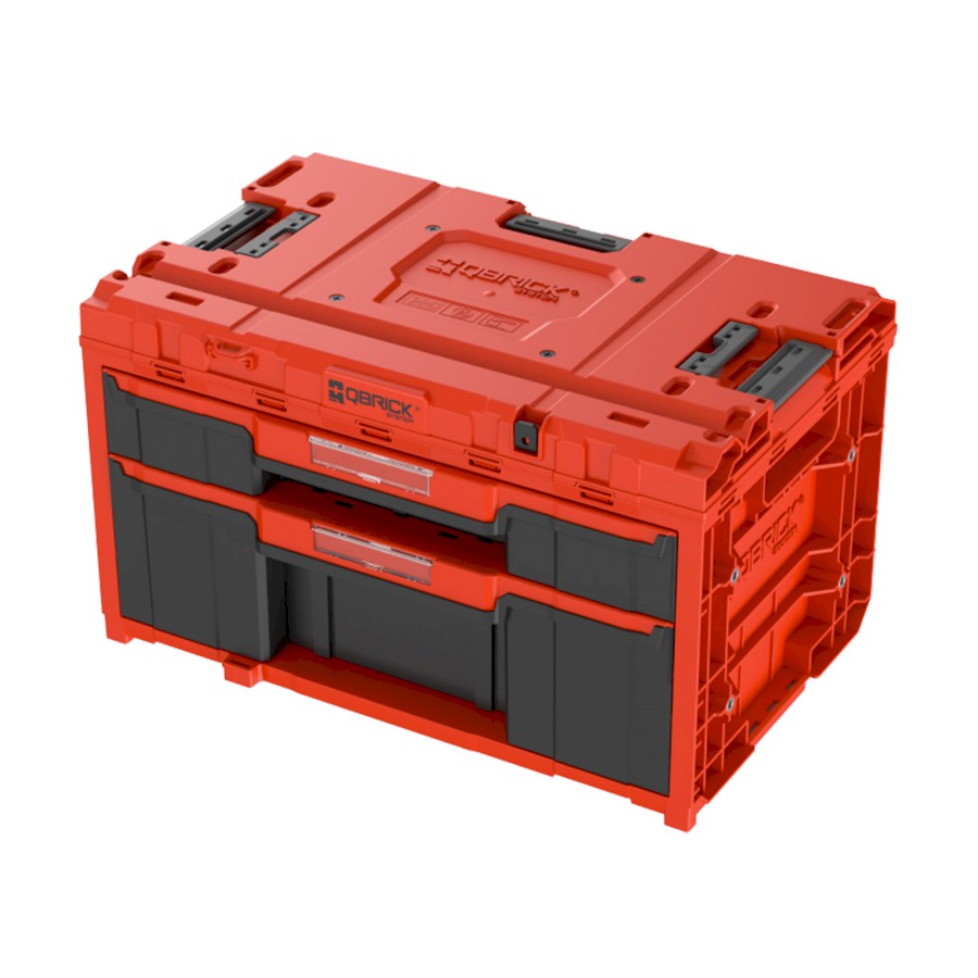 QBRICK Box s organizérem plastový QBRICK ONE Drawer 2 Plus Toolbox 2.0 Red Ultra HD, 2 zásuvky | 587x380x340 mm