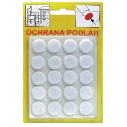 Filcová ochrana samolepící 103B - bílá 21x21x3 mm