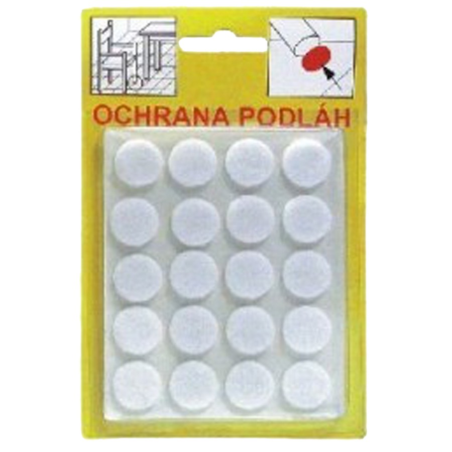 Filcová ochrana samolepící 103B - bílá 21x21x3 mm