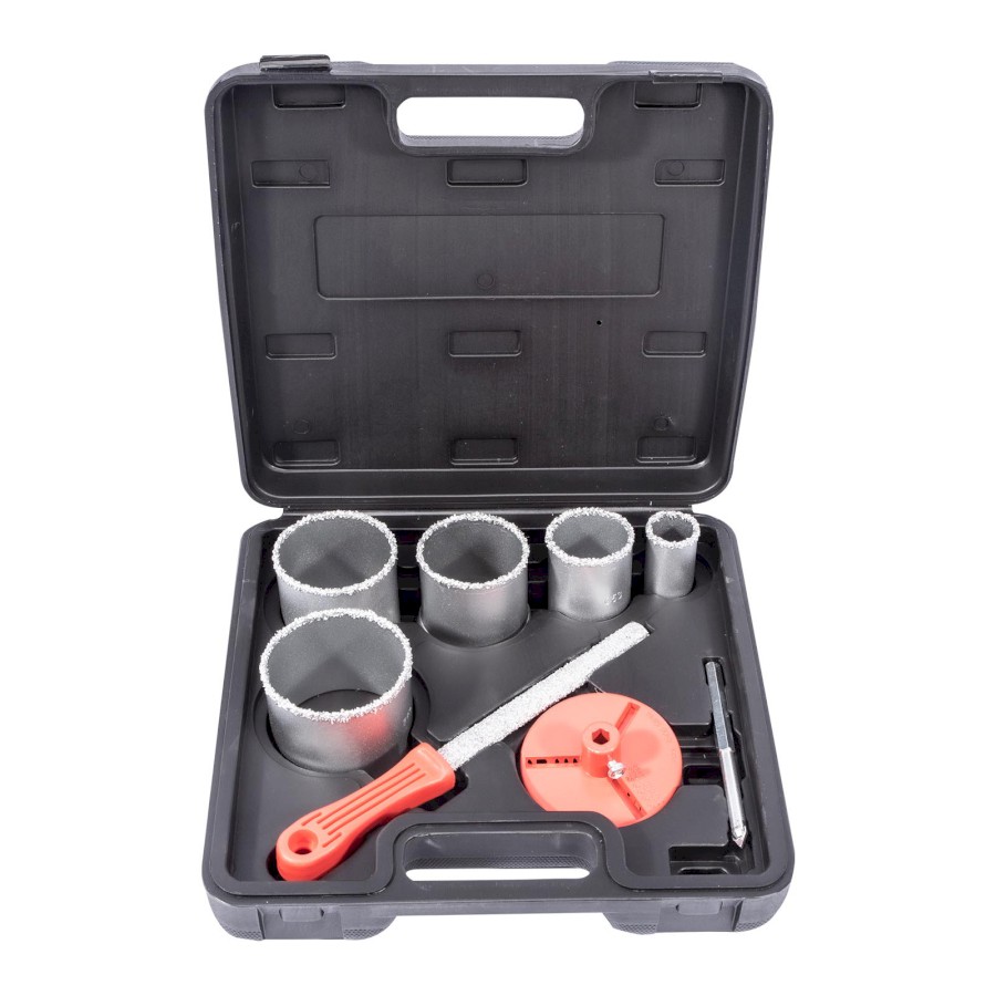 STAVTOOL Sada diamantových vykružovacích korunek 8 dílů | 33-83 mm, PVC obal