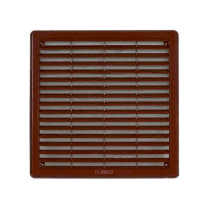 HACO Mřížka větrací hnědá se síťovinou - krytka | 150x150 mm