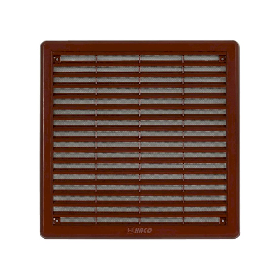 HACO Mřížka větrací hnědá se síťovinou - krytka | 100x100 mm