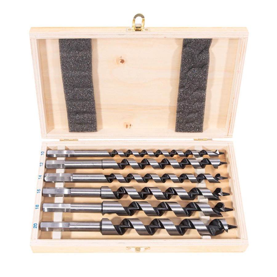 STAVTOOL Sada hadovitých vrtáků do dřeva 6 dílů | 460 mm, dřevěný box